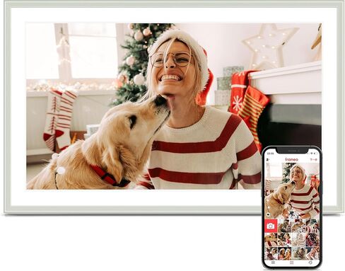 إطار الصورة الرقمية ، Frameo 15.6 بوصة إطار صورة رقمي كبير WiFi ، 1920*1080 IPS FHD Touchnes ، تخزين 32 جيجا بايت ، صور مشاركة فورية ، إطار إلكتروني ، هدية للأم ، المنزل الاحترار in Kuwait