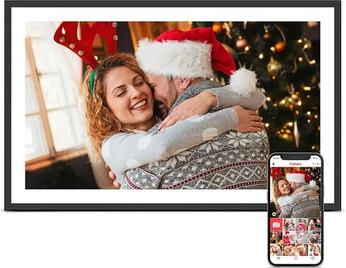 Frameo 15.6 inch Digital Picture Frame WiFi, Large Display, Gift for Mom | 1920*1080 IPS FHD Touchscreen, 32GB, Instant Share Photo Video, Wall-Mountable & Tabletop, Gifts for Mom, Women, Huse Warming in Saudi Arabia