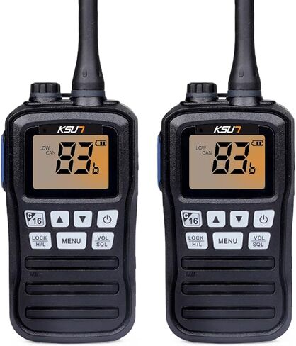 KSUN المحمولة في اتجاهين VHF Marine Radio ، NOAA Weather ، أجهزة الراديو البحرية المحمولة ، عائمة IPX7 مقاومة للماء ، القناة الدولية ، تصريف الاهتزاز ، راديو قارب ثنائية ، خلفية لصيد قوارب الكاياك ، 1 حزمة in Kuwait