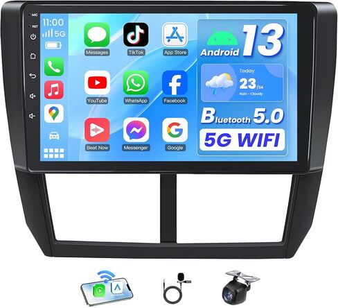 Radio Car Radio for Subaru Forester 2009-2013 ، Stereo for Impreza WRX 2008-2011: 5G WiFi Carplay Android Auto Bluetooth Head Unit 9 '' HD FM GPS Mirror Link Upgrad in Kuwait