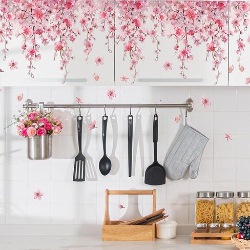 Black Dandelion Wall Decals Peel and Stick - Large Floral Wall Art Stickers with Flying Flowers, Boho Vintage Removable Vinyl Decor for Bedroom Living Room Nursery Bathroom in Saudi Arabia