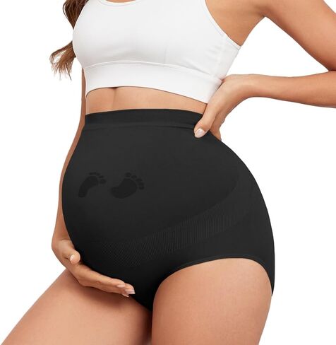 Maternity Underwear Seamless High Waisted Maternity Panties Over Bump Pregnancy Belly Support, Multi-Pack in Kuwait