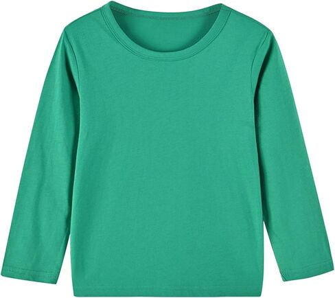 JEATHA Kids Boys Long Sleeve Undershirts Soft Cotton Tees Blouse Solid Color T-Shirt Base Layer Tops in Saudi Arabia