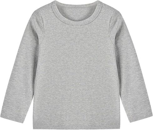 JEATHA Kids Boys Long Sleeve Undershirts Soft Cotton Tees Blouse Solid Color T-Shirt Base Layer Tops in Saudi Arabia