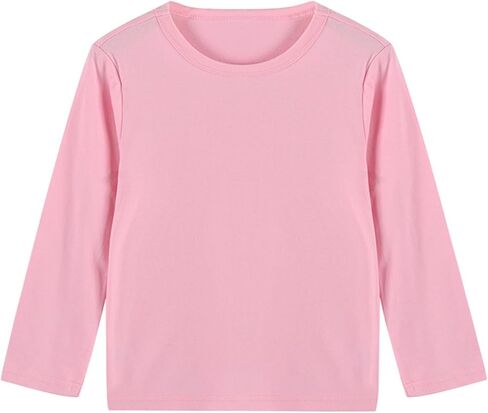 JEATHA Kids Boys Long Sleeve Undershirts Soft Cotton Tees Blouse Solid Color T-Shirt Base Layer Tops in Saudi Arabia