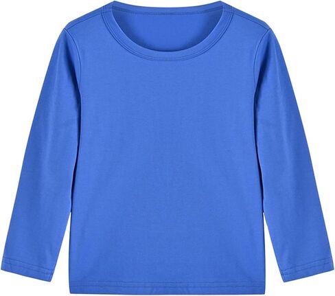 JEATHA Kids Boys Long Sleeve Undershirts Soft Cotton Tees Blouse Solid Color T-Shirt Base Layer Tops in Saudi Arabia