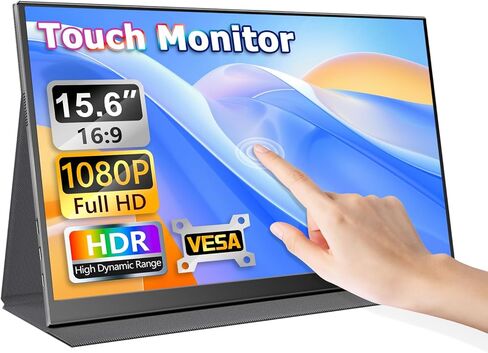 شاشة محمولة 15.6 بوصة ، شاشة FHD 1080p IPS للعناية بالعيون ، شاشة غير لامعة مضادة للوهج مع USB-C/HDMI مزدوج ، مكبرات صوت مدمجة ، Mount فيسا-كمبيوتر محمول/كمبيوتر محمول للعمل/الألعاب/السفر/السفر in Saudi Arabia