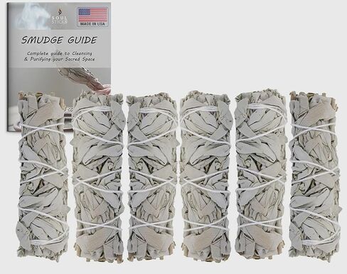 SOUL STICKS 4 Inch 12-Pack Organic California White Sage Smudge Sticks Bulk for Home Cleansing, Negative Energy Removal, Good Energy Meditation & Smudging Rituals | Pure Sage Bundles in Saudi Arabia
