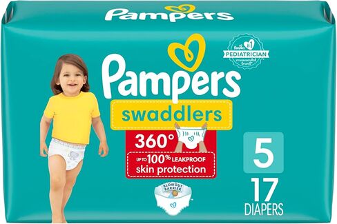 Pampers Diapers - Cruisers 360 - Size 5 ، 17 Count ، Babyproof تصل إلى 100 ٪ من حفاضات السحب على التسرب (قد تختلف العبوة) in Kuwait