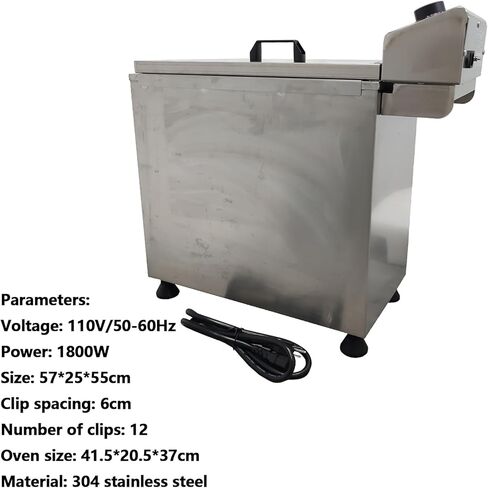 WYDDDARY Commercial Electric Hot Dog Frying Machine Automatic Cheese Sausage Hot Dog Sticks Fryer with 12 Hooks 140-392°F Adjustable Temperature 110V 1800W in Kuwait