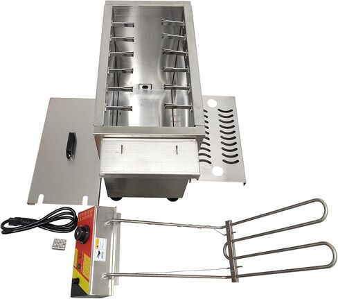 WYDDDARY Commercial Electric Hot Dog Frying Machine Automatic Cheese Sausage Hot Dog Sticks Fryer with 12 Hooks 140-392°F Adjustable Temperature 110V 1800W in Kuwait