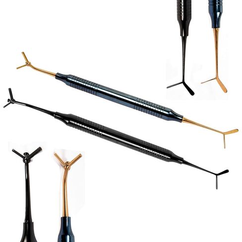 أدوات حشو الأسنان الجديدة 5 في 1 متعددة الوظائف، أداة حشو مركبة 2 مكثف، 2 شفرات و1 قشارة حشو بلاستيكية من البلوط غير لاصقة مطلية بالتيتانيوم (أسود وأزرق) 2 قطعة in Kuwait