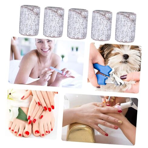Baluue 100pcs Nail Sanding Bands for Nail Art and Manicure Polishing Sleeves for Electric Drill Suitable for Natural and Grey in Saudi Arabia