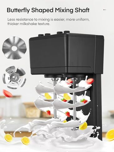 Milkshake Maker Machine, 375W x 2 Commercial Milk Shake Maker Mixer, Double Head Drink Mixer Blender Machine, 3-Speed Milkshake Blender with 2 x 27.7oz Stainless Steel Cups for Commercial in Saudi Arabia