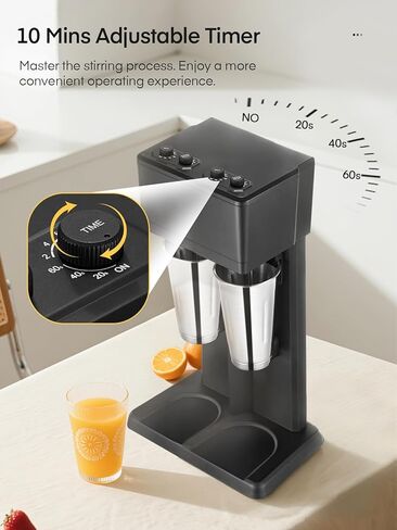 Milkshake Maker Machine, 375W x 2 Commercial Milk Shake Maker Mixer, Double Head Drink Mixer Blender Machine, 3-Speed Milkshake Blender with 2 x 27.7oz Stainless Steel Cups for Commercial in Saudi Arabia