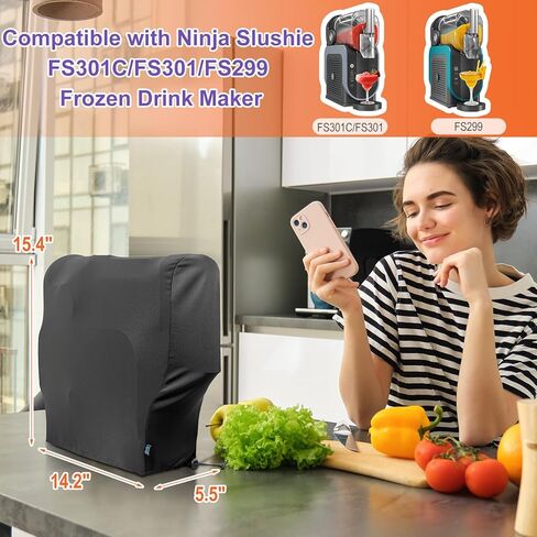 Beautyflier Slushie Machine Dust Cover Compatible with Ninja Slushie FS299/FS300/FS301/FS301C Frozen Drink Maker, Premium Lycra Fabric, Dustproof & Water-Splash Proof (Cover Only) in Saudi Arabia