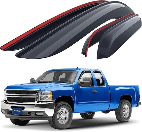 Goodyear Shatterproof Window Deflectors for Cadillac Escalade 2021-2025, Tape-on Rain Guards, Window Visors, Vent Deflector Visor,Car Accessories,4 pcs. - GY008720 in Saudi Arabia