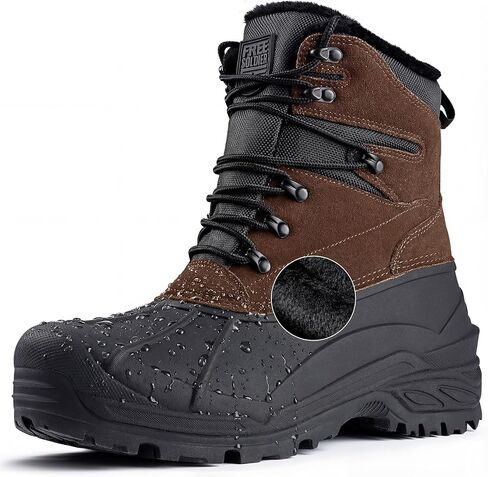 FREE SOLDIER Mens Snow Winter Boots for Men Warm Fleece Lining Winter Ski Shoes Waterproof Insulated Booties in Saudi Arabia