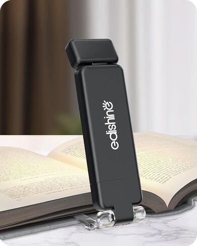 EDISHINE Book Light for Reading at Night, 3 Colors & Stepless Dimming Brightness, USB Rechargeable LED Bookmark Lamp in Bed with Memory Function, Clip on Booklight for Bookworms,Kids (Black) in Kuwait