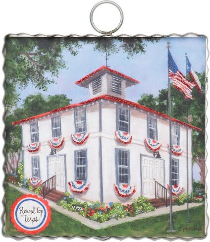 مجموعة Round Top Collection مبطن وشجاعة - الجدار المعدني الوطني معلق يتميز بتصميم علم المرقاء - باب ريفي أمريكانا أو ديكور المدخل in Kuwait