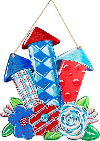 مجموعة Round Top Collection مبطن وشجاعة - الجدار المعدني الوطني معلق يتميز بتصميم علم المرقاء - باب ريفي أمريكانا أو ديكور المدخل in Kuwait