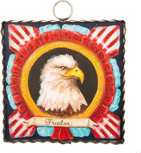 مجموعة Round Top Collection مبطن وشجاعة - الجدار المعدني الوطني معلق يتميز بتصميم علم المرقاء - باب ريفي أمريكانا أو ديكور المدخل in Kuwait