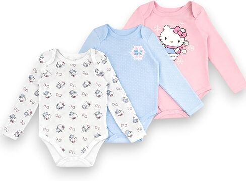 Hello Kitty Baby Girls’ 3-Pack Bodysuit – Infant Cotton Onesies Clothing Set in Saudi Arabia