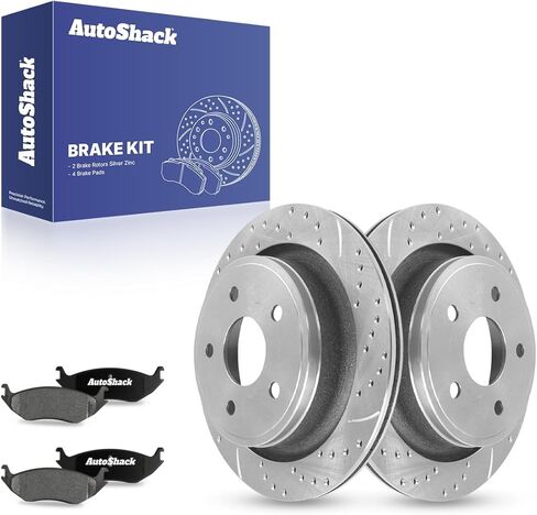Autoshack Rear Brake Kit Replacement for 2005-2018 Ram 1500 2005-2009 Dodge Durango 2007-2009 Chrysler Aspen 3.6L 5.7L V8 RWD Disc Brake Rotors with Ceramic Brake Pad 13.9" (352.0 mm) CBO63008967CRA in Saudi Arabia