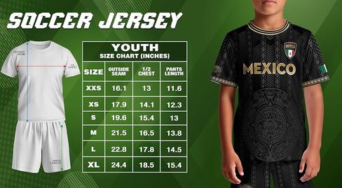 GritSon Mexico Soccer Jersey Kids, Mexico Jersey Kids, Mexican Soccer Jerseys for Kid, Mexican Jerseys for Kid in Saudi Arabia