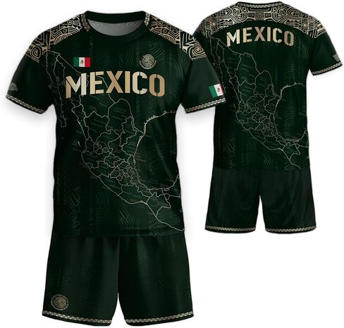 GritSon Mexico Soccer Jersey Kids, Mexico Jersey Kids, Mexican Soccer Jerseys for Kid, Mexican Jerseys for Kid in Saudi Arabia