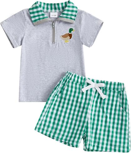 Gueuusu Toddler Baby Boy Golf Golf Outfit Hole in One/Golf Cart Temproidery Quarit in Saudi Arabia