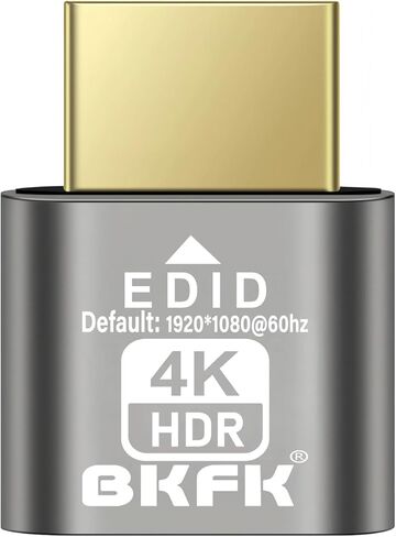 HDMI-Compatible Dummy Plug 1080p@60/120/144Hz HDR, Virtual Monitor EDID Emulator, Headless HDMI Adapter for Remote Desktop, Game Streaming(RGB, 12-bit Dithering, Peak 1015 nits) in Saudi Arabia