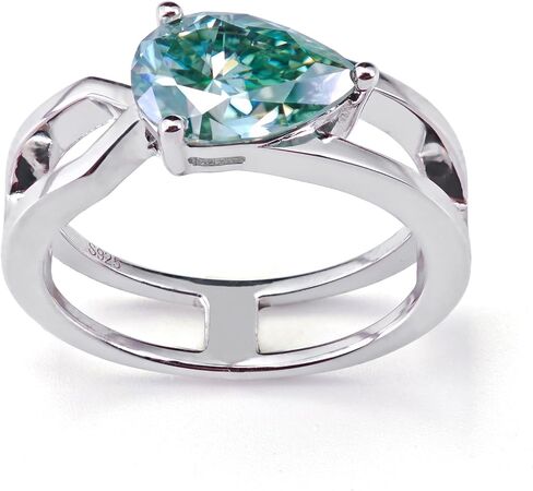 1.5CT Moissanite Ring-Dew of Dawn ، D Color VVS1 Clarity ، Moissanite المعتمد ، الفضة الجنيه المطلية بالذهب 18K ، هدية مثالية للمشاركة والذكرى السنوية in Kuwait