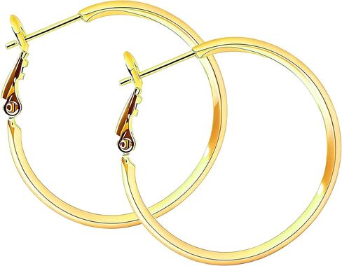 أقراط طوق Toheart Twisted for Women Gold Hoop أقراط Hypoallergenic in Kuwait