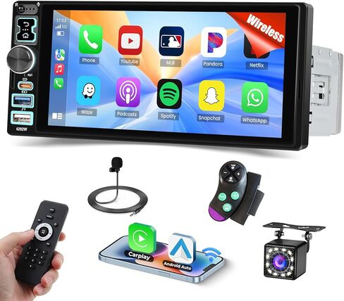 Single Din Touchscreen Radio 7'' Flip Out Screen Car Stereo with Bluetooth USB Type C Fast Charge Car Audio Receiver Backup Camera SWC FM MIC TF AUX in EQ in Kuwait