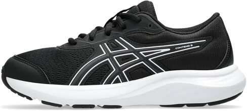 حذاء الجري المدرسي ASICS للأطفال Contend 9 Grade، 4، أسود/أبيض in Saudi Arabia