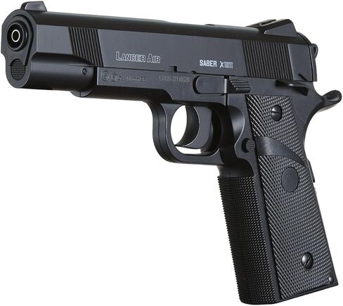 مسدس الهواء التكتيكي لانسر Sabre X1911 CO2 Airgun Pistol-480 FPS مع ضغط عالي 12 جرام وحقيبة من المعدن BBS in Kuwait