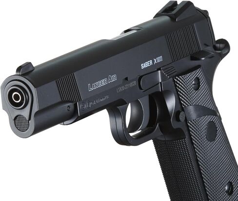مسدس الهواء التكتيكي لانسر Sabre X1911 CO2 Airgun Pistol-480 FPS مع ضغط عالي 12 جرام وحقيبة من المعدن BBS in Kuwait