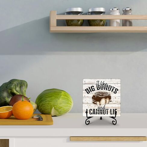 Kitchen Counter Decor, The Secret Ingredient is Love Sign, Table Decorations for Dining Room, Farmhouse Kitchen Wooden Plaque with Iron Stand for Wall Shelf Decor-A04 in Saudi Arabia