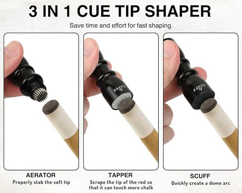 DS. DISTINCTIVE STYLE Aluminium Alloy Pool Cue Tip Shaper Tool - Billiards Accessory for Cue Maintenance in Saudi Arabia