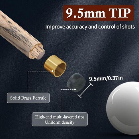 Kmise 9.5mm Pool Stick Set of 3, 57-inch 18oz 19oz 20oz Pool Cues, Splicing Process Handcraft Maras/Black Walnut/Chacate Preto Wood Cue Sticks for Adults Men Women Bar House Billiard Table Sport in Saudi Arabia