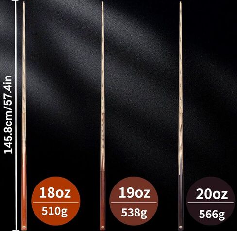 Kmise 9.5mm Pool Stick Set of 3, 57-inch 18oz 19oz 20oz Pool Cues, Splicing Process Handcraft Maras/Black Walnut/Chacate Preto Wood Cue Sticks for Adults Men Women Bar House Billiard Table Sport in Saudi Arabia