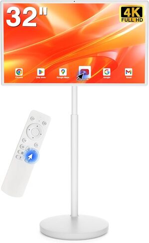 جهاز لوحي ذكي محمول بحجم 32 بوصة ، تلفزيون محمول على عجلات مع كاميرا 4K ، ذاكرة الوصول العشوائي 8G+128G تخزين ، Android 13 OS ، بطارية مدمجة (حتى 8 ساعات) ، دوران دوار كامل ، التحكم عن بُعد الصوت in Kuwait