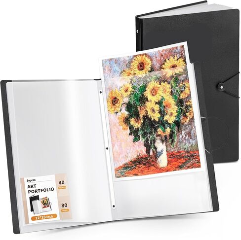 JoyCat Art Portfolio Binder 11"x17",40 Pockets Art Folder with Clear View Pages, 80 Sheets Presentation Binder for Artists and Students (Black) in Saudi Arabia