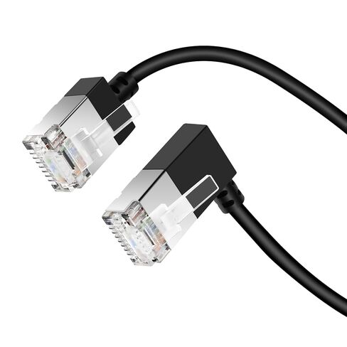 كابل Ethernet Slim Cat 6 6.6 قدم ، مرنة RJ45 Cat 6A LAN CORM ، 10 جيجابت في الثانية 550 ميجا هرتز كابل شبكة CAT6 للكمبيوتر الشخصي ، جهاز التوجيه ، Windows (أسود) in Kuwait