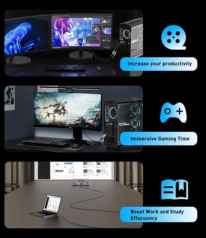 8K DisplayPort 1.4 to HDMI 2.1 Adapter with 4K 120Hz/ 8K 60Hz, Unidirectional DP to HDMI Cable Adapter, Display Port for AMD, NVIAID, Not Work with PS5/Xbox, No VRR Support in Kuwait