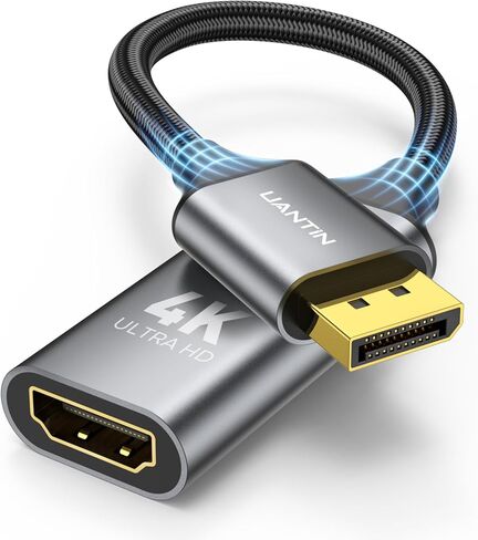 8K DisplayPort 1.4 to HDMI 2.1 Adapter with 4K 120Hz/ 8K 60Hz, Unidirectional DP to HDMI Cable Adapter, Display Port for AMD, NVIAID, Not Work with PS5/Xbox, No VRR Support in Kuwait