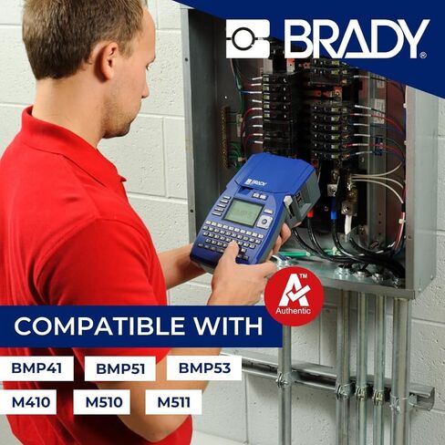 Brady Authentic (M4C-750-595-WT-BK) All-Weather Vinyl Labels 0.75 in W x 25ft Black on White. for use with The BMP41, BMP51, and M511 Label Printers in Saudi Arabia