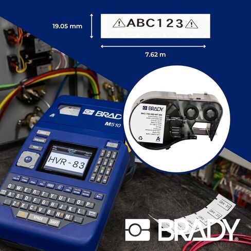 Brady Authentic (M4C-750-595-WT-BK) All-Weather Vinyl Labels 0.75 in W x 25ft Black on White. for use with The BMP41, BMP51, and M511 Label Printers in Saudi Arabia
