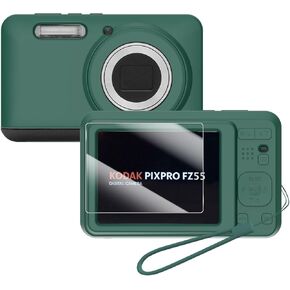 علبة السيليكون للكاميرا الرقمية Kodak Pixpro FZ55 مع واقي الشاشة والحبل لملحقات Kodak Pixpro FZ55 - (Rice White) in Kuwait